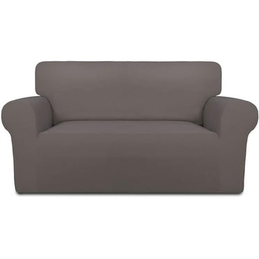 Deconovo Jacquard Stretch Small Checks Pattern Anti-Slip Sofa Cover for 2 Cushion Couch Grey Loveseat for Dogs Deconovo Jacquard Stretch Small Checks Pattern Anti-Slip Sofa Cover for 2 Cushion Couch Grey Loveseat for Dogs